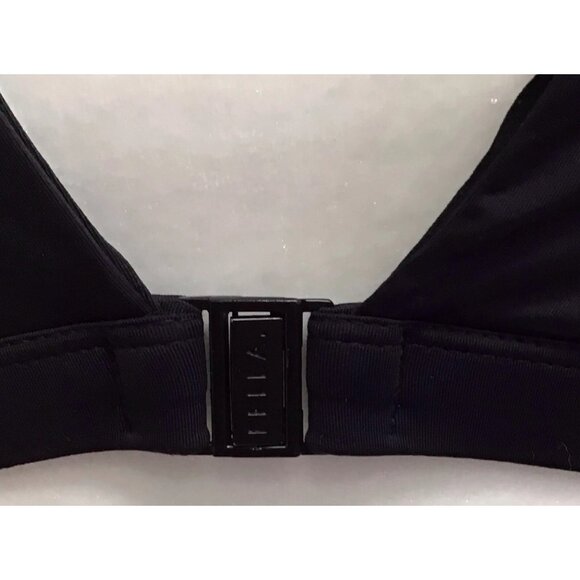 Fella Swim  Women's Black Bikini Top Size Medium Front Closure Back Zipper - Picture 3 of 8